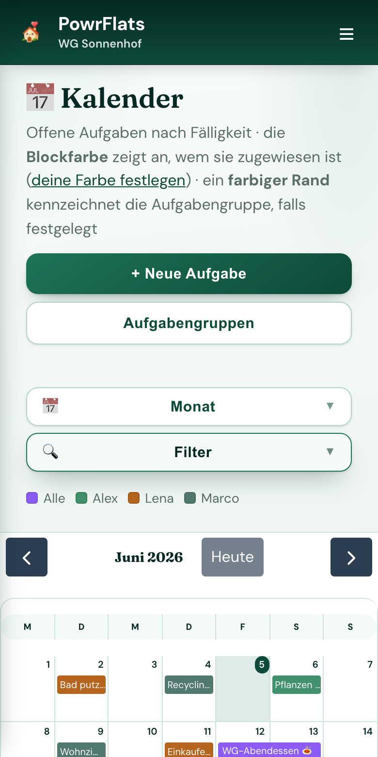 Ein Ämtliplan, den alle sehen — PowrFlats-Screenshot
