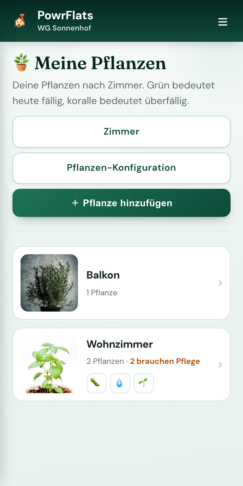 Die Pflege jeder Pflanze, an einem Ort — PowrFlats-Screenshot